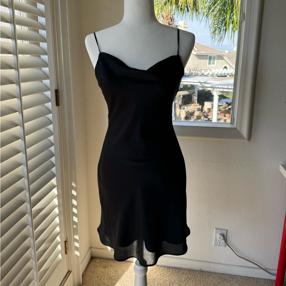A&F Black Mini Desss Satin